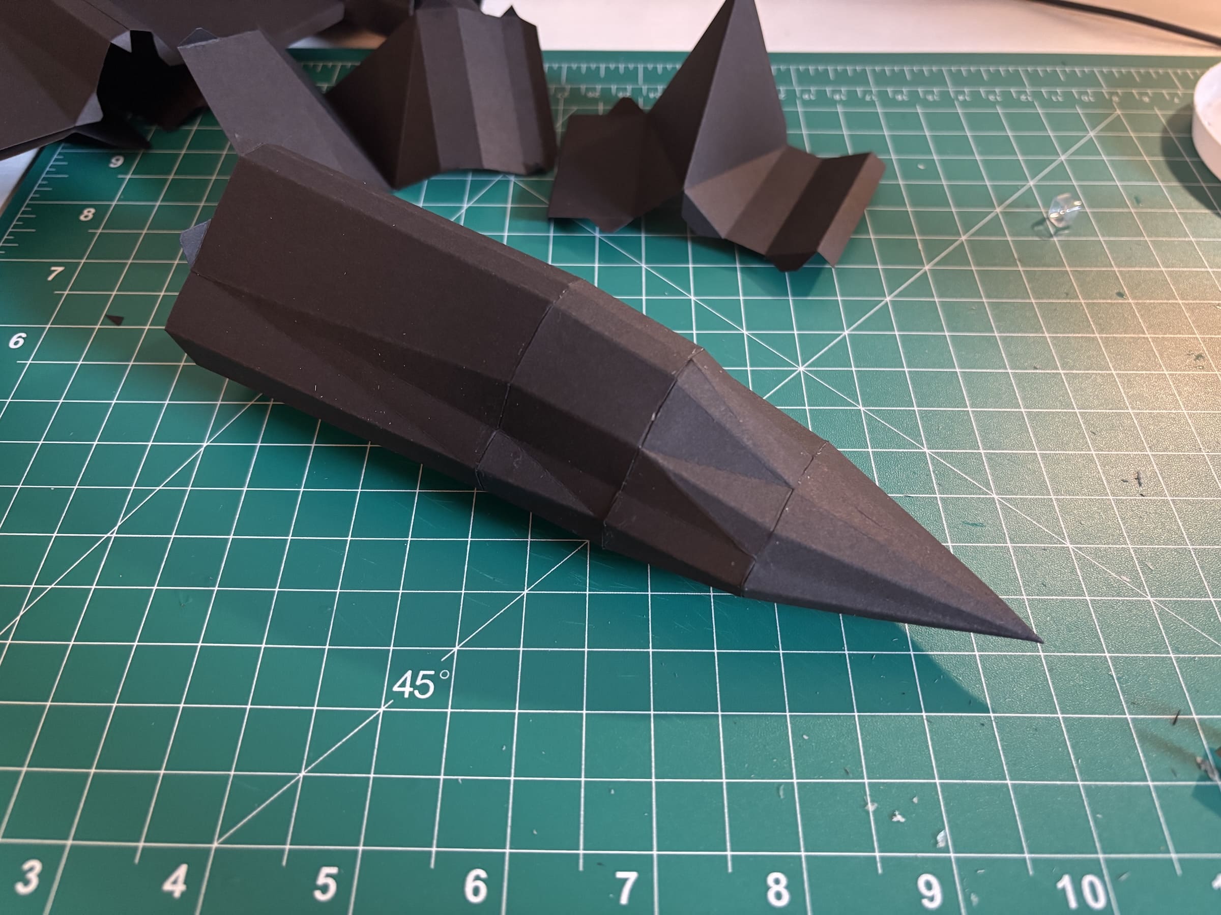 The assembled nose cone and cockpit.