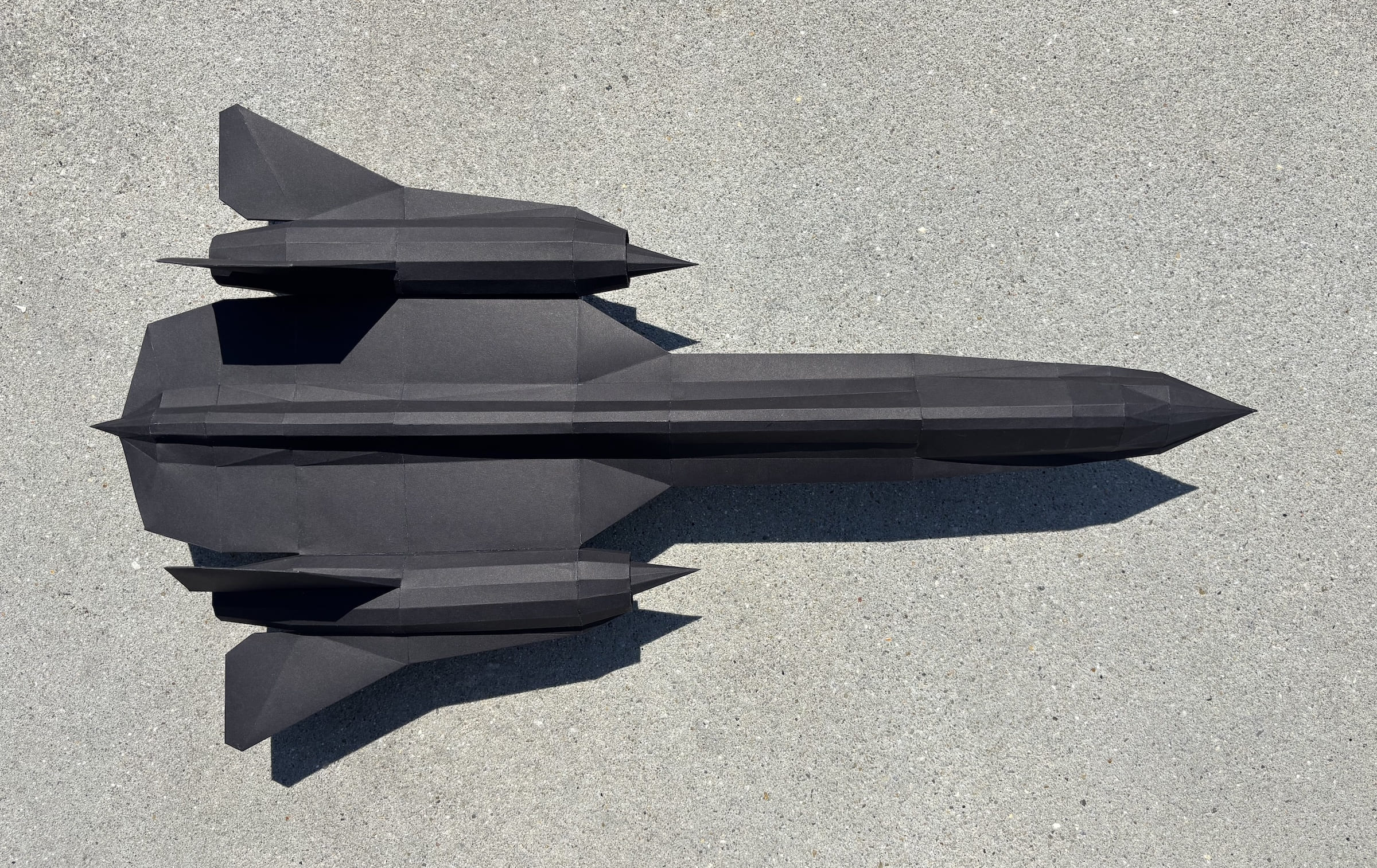 Top view of finished paper model